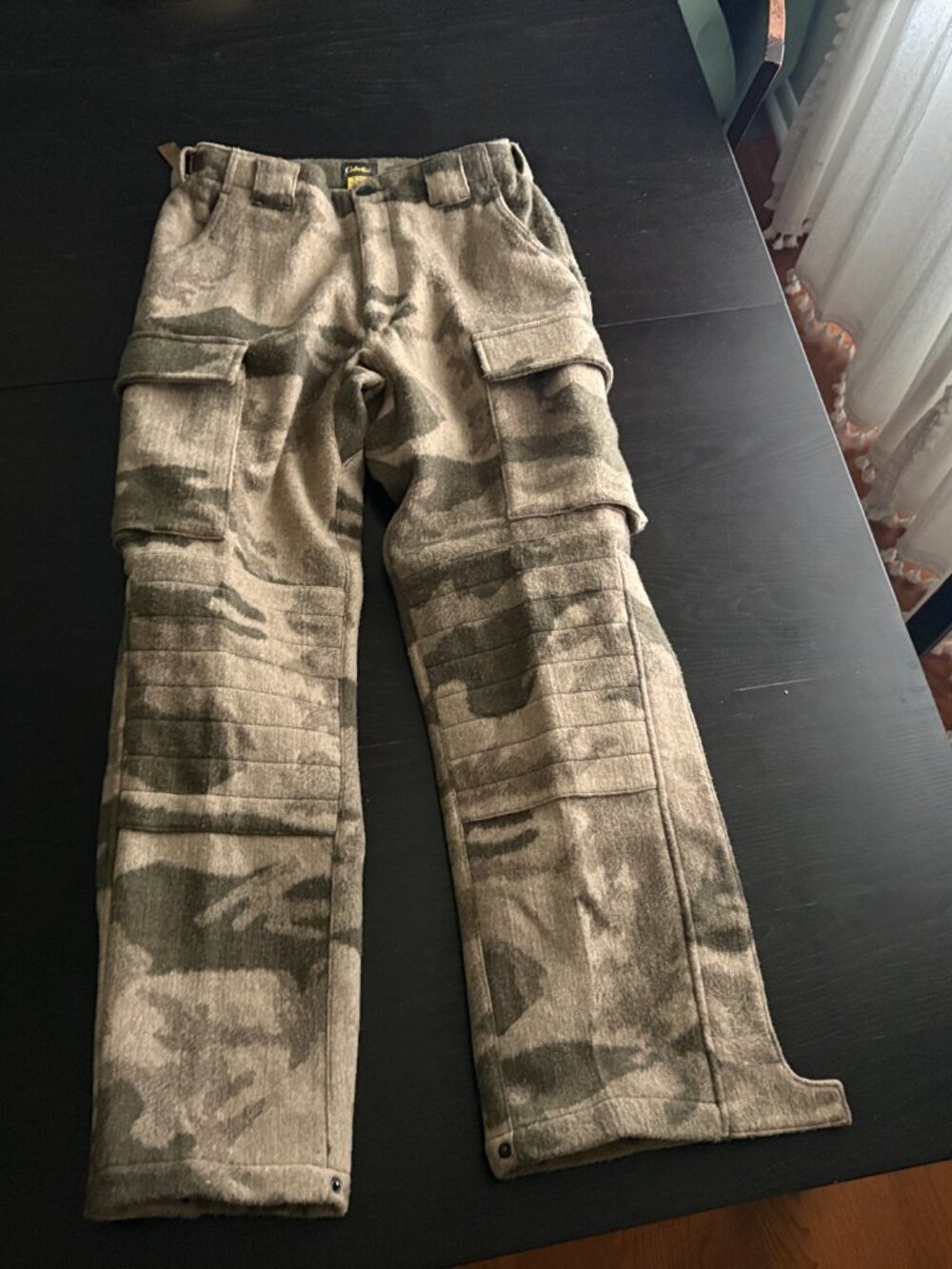 Mens Cabelas Heavy Duty Camo Wool Winter Hunting Pants Size 32 X 32